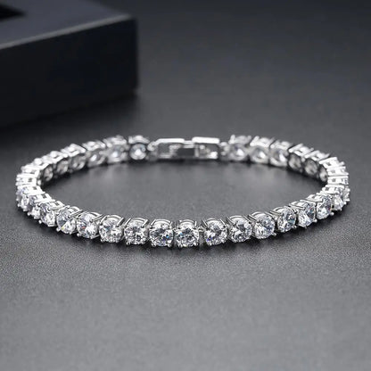 Women Luxury Jewelry Classic Design AAA+ Round 0.5 Carat Cubic Zircon Diamond Tennis Bracelet