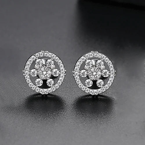 CZCITY Cubic Zirconia Hip Hop Stud  Earrings for Boy Black Rhodium Plated Wholesale Jewelry Ready to Ship Jewelry
