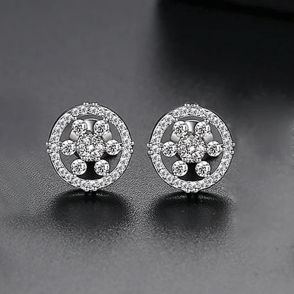CZCITY Cubic Zirconia Hip Hop Stud  Earrings for Boy Black Rhodium Plated Wholesale Jewelry Ready to Ship Jewelry