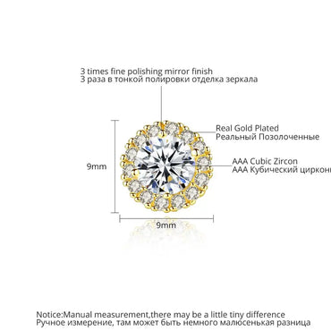 CZCITY Wholesale Classic New 8MM Round Crystal Micro Pave Setting Deluxe Design Geometry Bridal Jewelry Earrings Stud