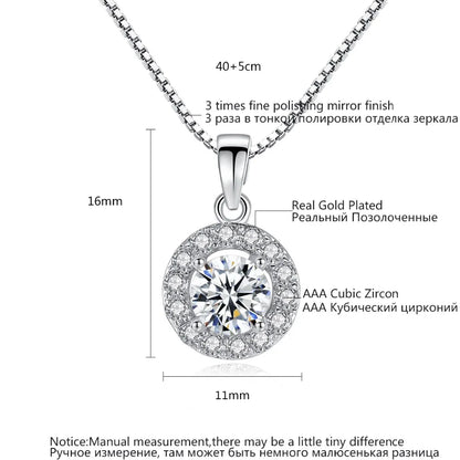 CZCITY Hot Sale Hearts & Arrows Cut Top Quality Carat CZ Diamond Round Pendant Sona Necklace
