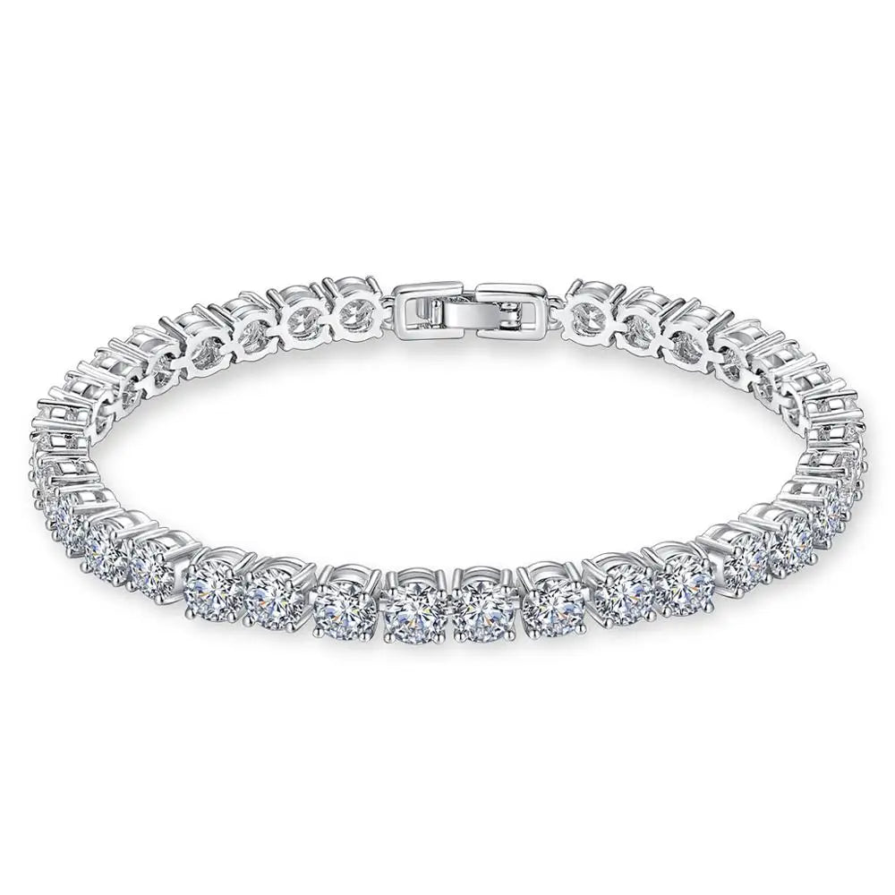 Women Luxury Jewelry Classic Design AAA+ Round 0.5 Carat Cubic Zircon Diamond Tennis Bracelet