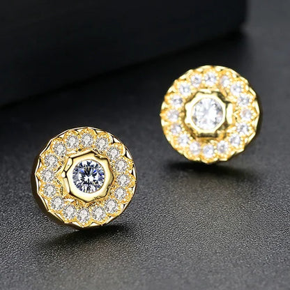 CZCITY Cubic Zirconia Hola Stud Earrings for Women a AA Tiny CZ Stone Inlay Luxury Korean Cute Stud Earring Fashion Jewelry