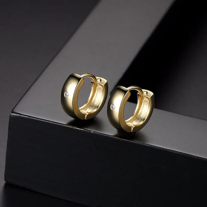 CZCITY Wholesale Small Hoop Earrings Piercing Huggie Earrings for Women or Men Brincos Jewelry White Cubic Zirconia Earrings