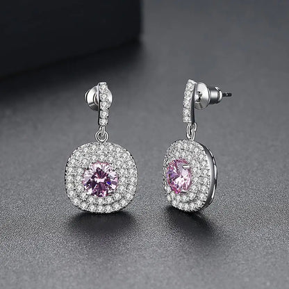 CZCITY FIVE COLOR OPTIONS Brand Latest Design Glittering Cubic Zirconia Paved Halo Design Statement Earrings