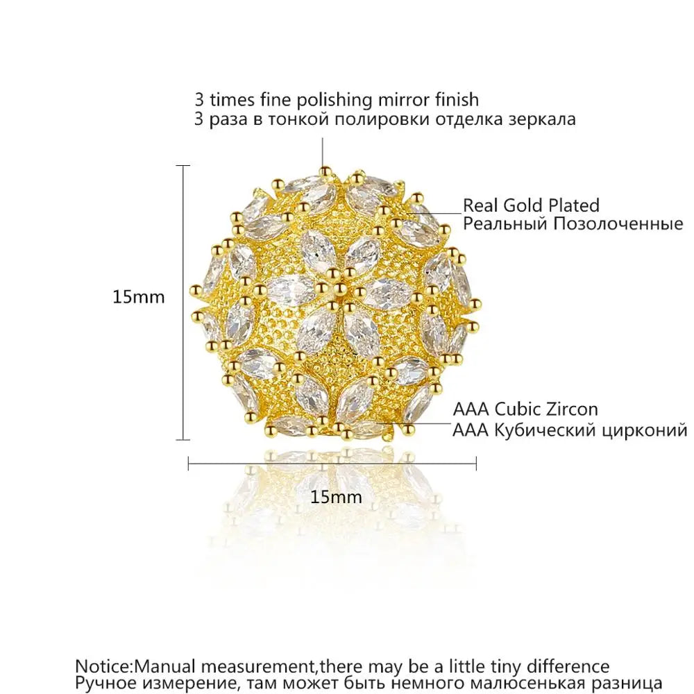 CZCITY Christmas Snowflake Stud Earrings for Women High Quality a AA Zircon Fashion Earring Jewelry Female