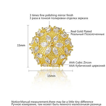 CZCITY Christmas Snowflake Stud Earrings for Women High Quality a AA Zircon Fashion Earring Jewelry Female