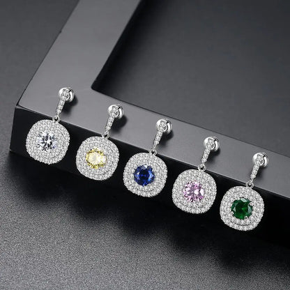 CZCITY FIVE COLOR OPTIONS Brand Latest Design Glittering Cubic Zirconia Paved Halo Design Statement Earrings
