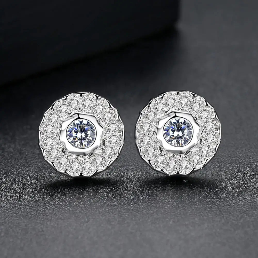 CZCITY Cubic Zirconia Hola Stud Earrings for Women a AA Tiny CZ Stone Inlay Luxury Korean Cute Stud Earring Fashion Jewelry