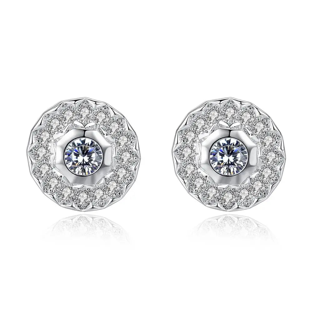 CZCITY Cubic Zirconia Hola Stud Earrings for Women a AA Tiny CZ Stone Inlay Luxury Korean Cute Stud Earring Fashion Jewelry