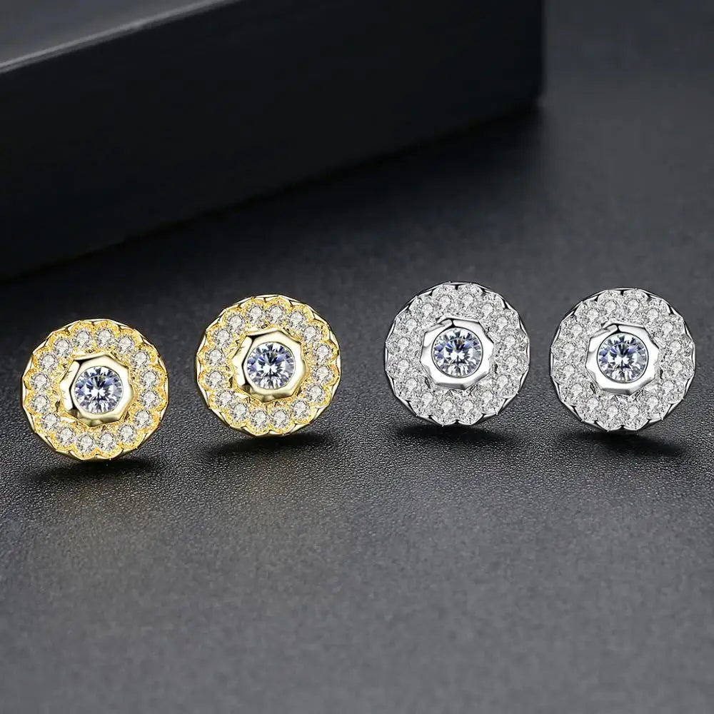CZCITY Cubic Zirconia Hola Stud Earrings for Women a AA Tiny CZ Stone Inlay Luxury Korean Cute Stud Earring Fashion Jewelry