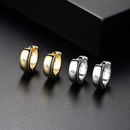 CZCITY Wholesale Small Hoop Earrings Piercing Huggie Earrings for Women or Men Brincos Jewelry White Cubic Zirconia Earrings