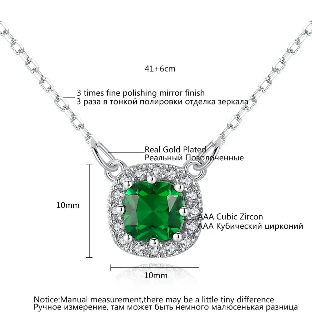 CZCITY High Quality Women Cubic Zirconia Halo Pendant Necklace OL Stylish  Handmade Custom CZ Necklace