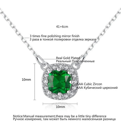 CZCITY High Quality Women Cubic Zirconia Halo Pendant Necklace OL Stylish  Handmade Custom CZ Necklace