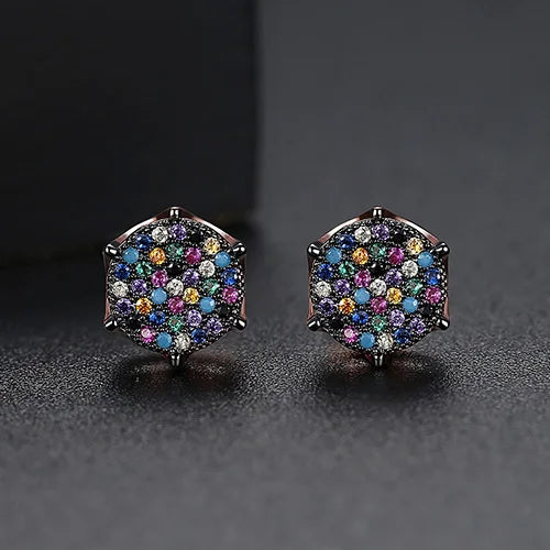 Bridal Stud Earring CZ Women and Men Earring Multicolor Tiny CZ Paved Jewelry Cubic Zirconia 3A Stud Earrings