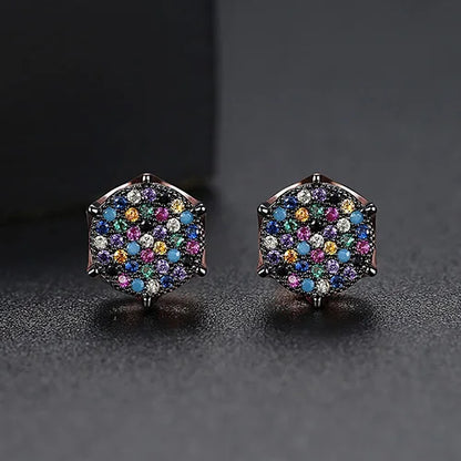 Bridal Stud Earring CZ Women and Men Earring Multicolor Tiny CZ Paved Jewelry Cubic Zirconia 3A Stud Earrings