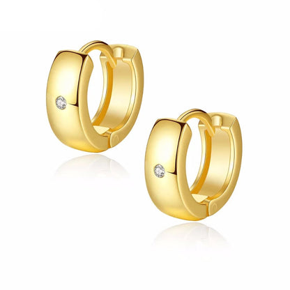 CZCITY Wholesale Small Hoop Earrings Piercing Huggie Earrings for Women or Men Brincos Jewelry White Cubic Zirconia Earrings