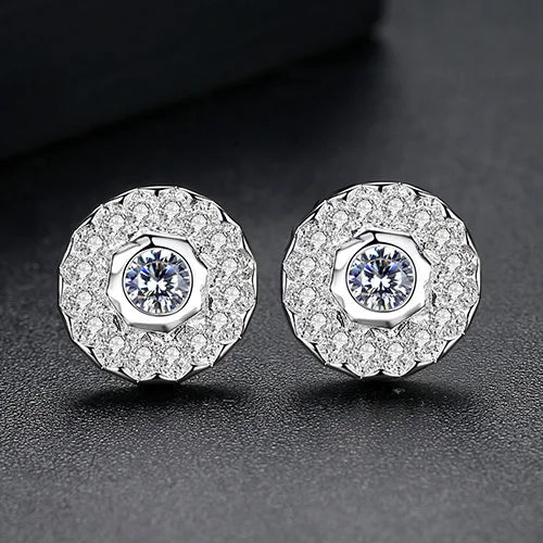 CZCITY Cubic Zirconia Hola Stud Earrings for Women a AA Tiny CZ Stone Inlay Luxury Korean Cute Stud Earring Fashion Jewelry