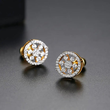 CZCITY Cubic Zirconia Hip Hop Stud  Earrings for Boy Black Rhodium Plated Wholesale Jewelry Ready to Ship Jewelry