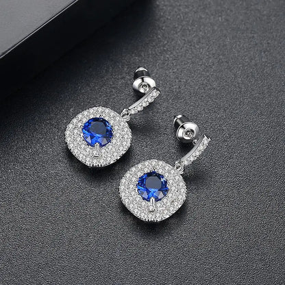 CZCITY FIVE COLOR OPTIONS Brand Latest Design Glittering Cubic Zirconia Paved Halo Design Statement Earrings