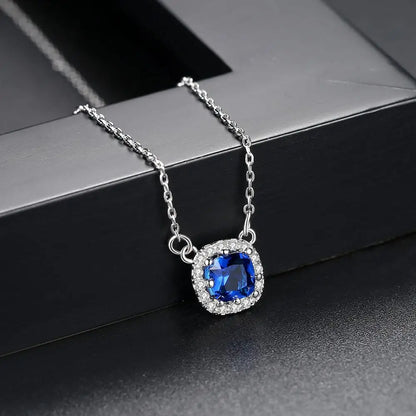 CZCITY High Quality Women Cubic Zirconia Halo Pendant Necklace OL Stylish  Handmade Custom CZ Necklace