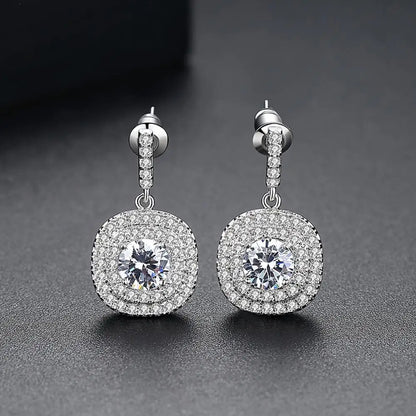 CZCITY FIVE COLOR OPTIONS Brand Latest Design Glittering Cubic Zirconia Paved Halo Design Statement Earrings
