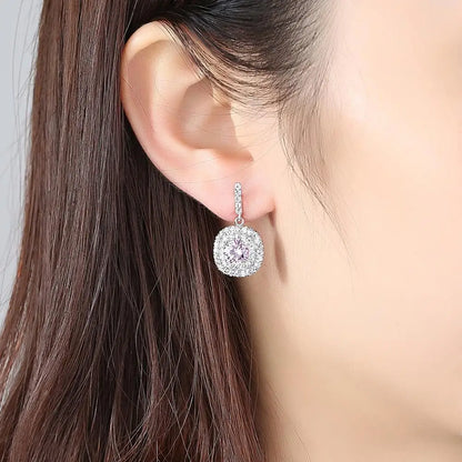 CZCITY FIVE COLOR OPTIONS Brand Latest Design Glittering Cubic Zirconia Paved Halo Design Statement Earrings