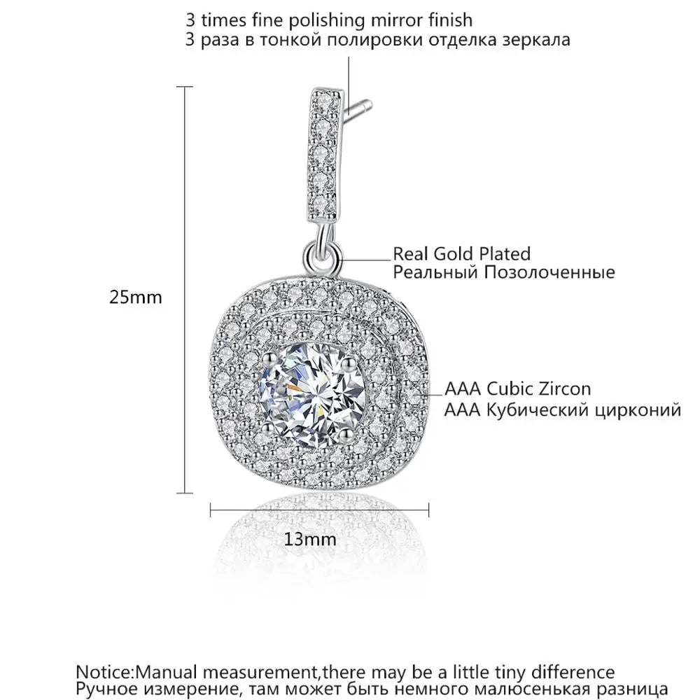CZCITY FIVE COLOR OPTIONS Brand Latest Design Glittering Cubic Zirconia Paved Halo Design Statement Earrings