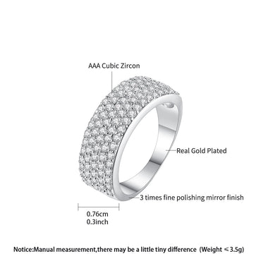 LUOTEEMI Luxury Jewelry Real Gold Plated Fashionable a AA Top Quality Zircon Micro Pave Diamond Wife Wedding Hot Sale Ring