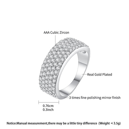 LUOTEEMI Luxury Jewelry Real Gold Plated Fashionable a AA Top Quality Zircon Micro Pave Diamond Wife Wedding Hot Sale Ring