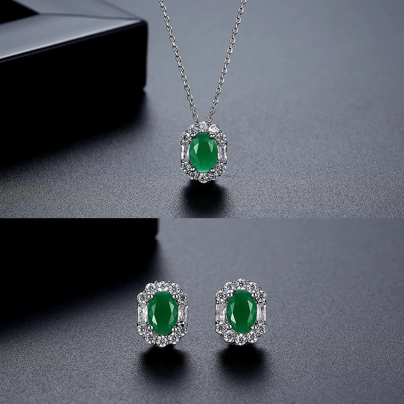 LUOTEEMI Now Come Classic Women Jewelry Green Emerald Color Cute Janpanese Women Jewelry Sets Party Gifts
