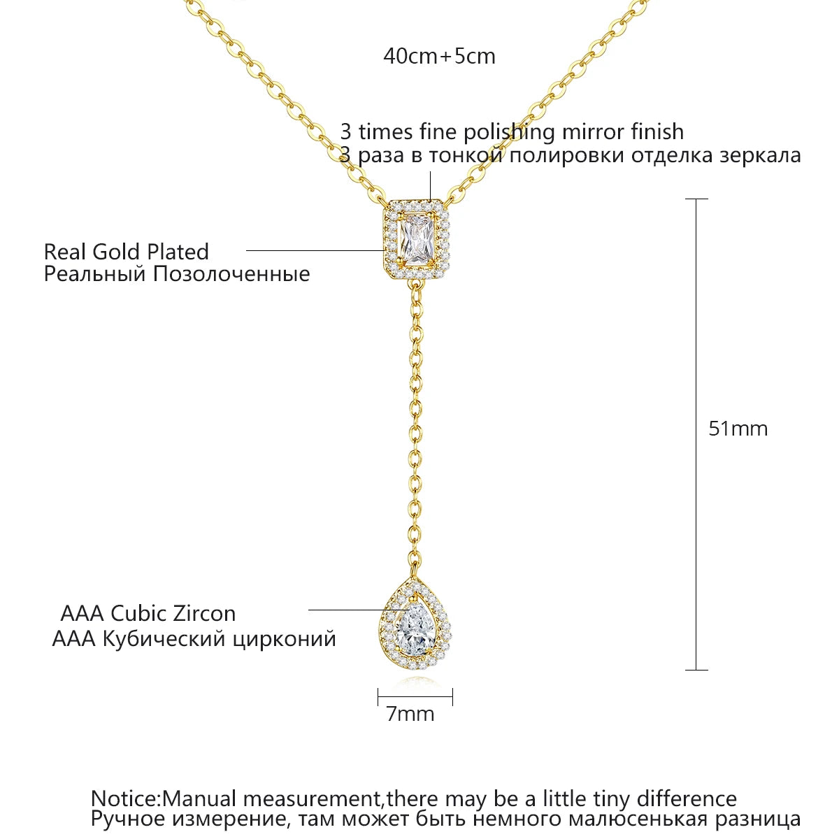 CZCITY Hot Sale CZ Diamond Pendant Necklace 18K Gold Plated Necklace Jewelry for Gifts Party