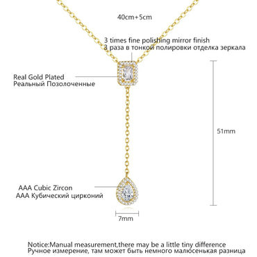 CZCITY Hot Sale CZ Diamond Pendant Necklace 18K Gold Plated Necklace Jewelry for Gifts Party
