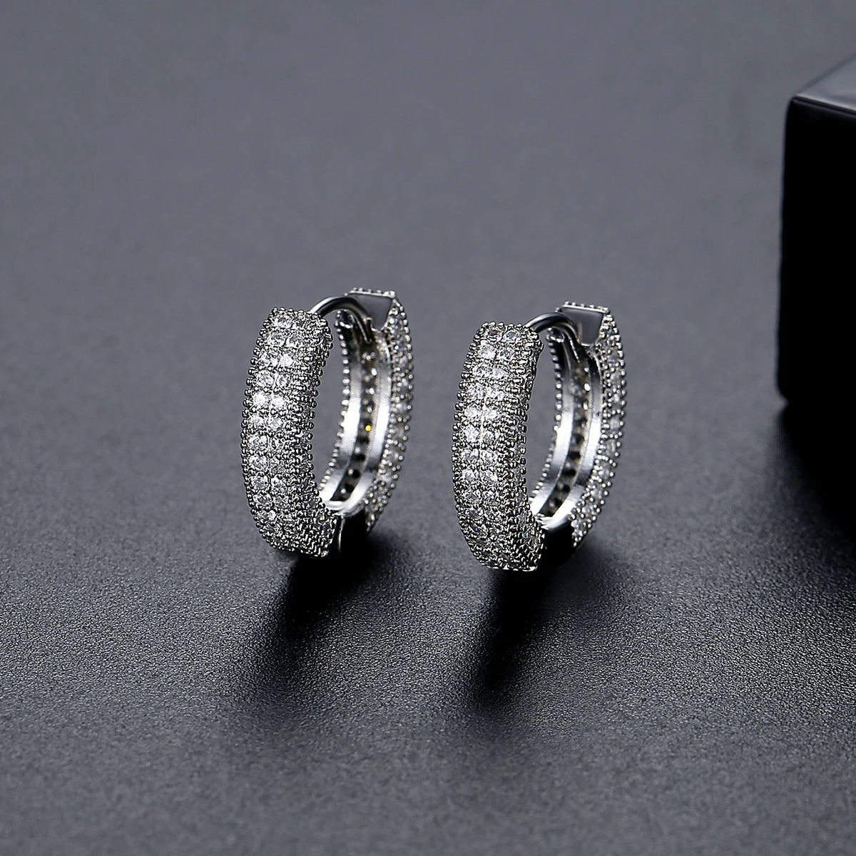 CZCITY Hiphop Hoop Earing Brazilian Dainty Designer Zirconia European Earring for Man and Women Punk Huggies