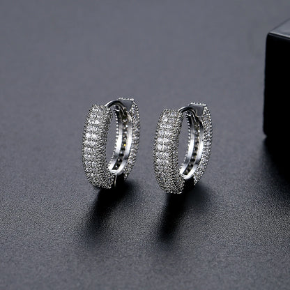 CZCITY Hiphop Hoop Earing Brazilian Dainty Designer Zirconia European Earring for Man and Women Punk Huggies