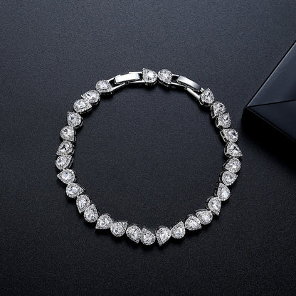 CZCITY New Design Luxury Wedding Bridal Ladies Elegant Bracelet Delicate Cute Girls Hand Bracelets Anniversary Jewelry