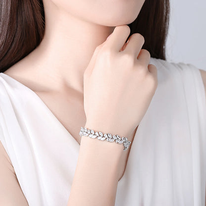 Leaf Bracelet with Charms for Woman Girls Femmes Charms Adjustable Woman Accessories 2021 CZ Bracelet