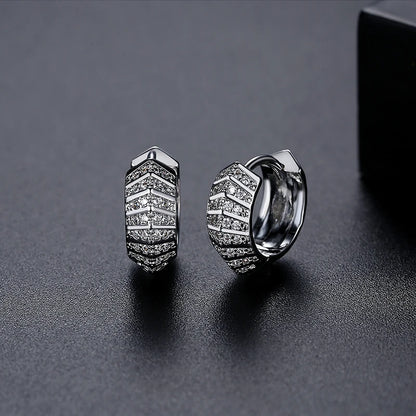 CZCITY Woman Vendor Diamond Golden Hip Hop Chunky Japan 90S Man Dangle Cubic Iced Out Hoop Earring