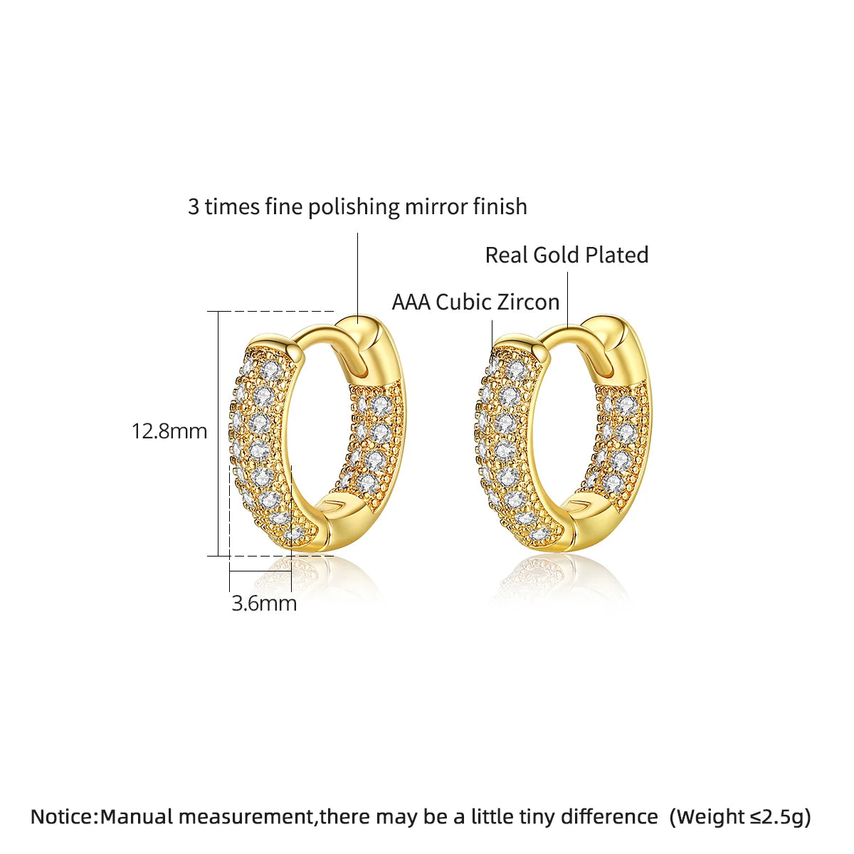 CZCITY Woman's Hoop Huggie Iced Out Man Dangle Vendor Inspired Famous Brand Japan Raw Brass Earring