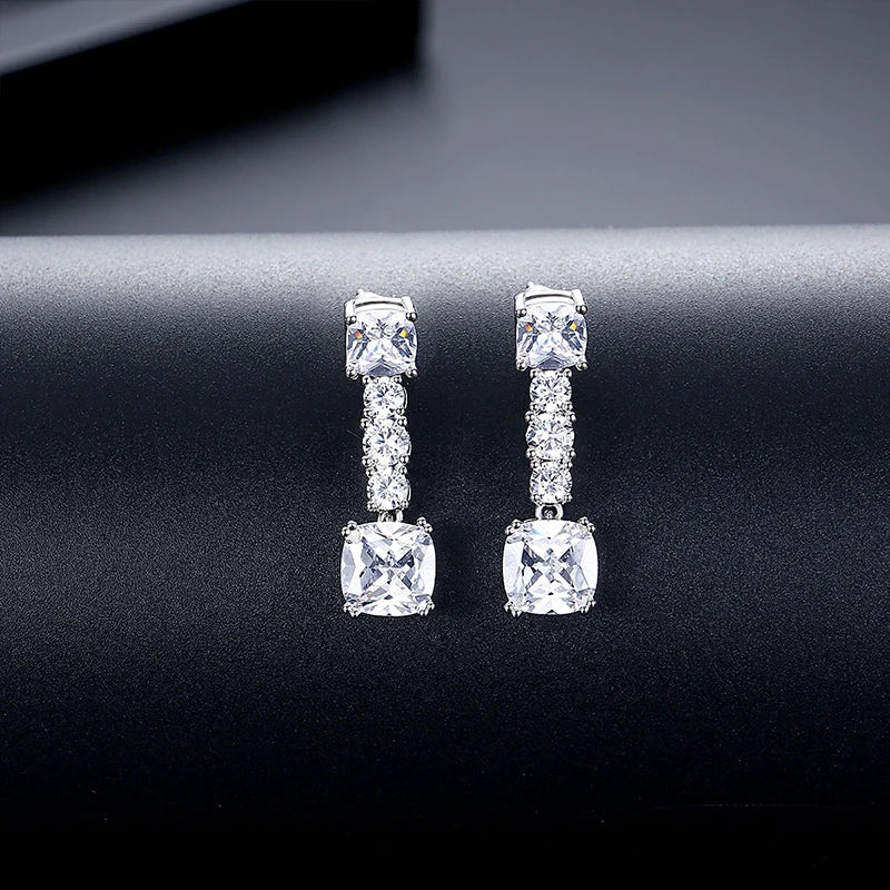 LUOTEEMI Elegant Women Cubic Zirconia Fashion Drop Earrings Ready to Ship CZ Jewelry for Women Low MOQ Free Shipping Earrings