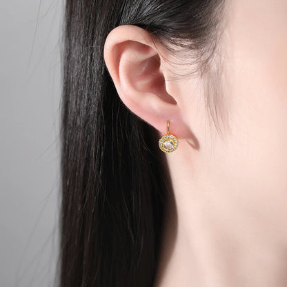 CZCITY Brass Elegant Woman Earing 2026 Cubic Zirconia Hoop Statement Charm Luxury Gold Korean Earrings