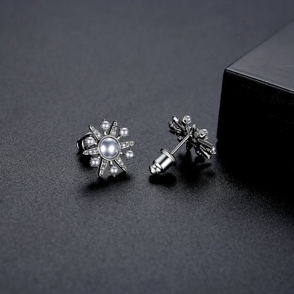 CZCITY Jewelry Earing Lady Woman Fashion Stud Big Statement 2025 CZ Pave Hot Sale Pearl and Flower Earrings