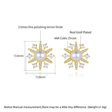 CZCITY Jewelry Earing Lady Woman Fashion Stud Big Statement 2025 CZ Pave Hot Sale Pearl and Flower Earrings