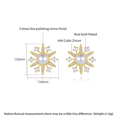 CZCITY Jewelry Earing Lady Woman Fashion Stud Big Statement 2025 CZ Pave Hot Sale Pearl and Flower Earrings