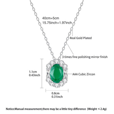 LUOTEEMI New Come Sugar Girl Cute Jade Green Cubic Zirconia Women Korean Fashion Pendant Link Chain Necklace for Women