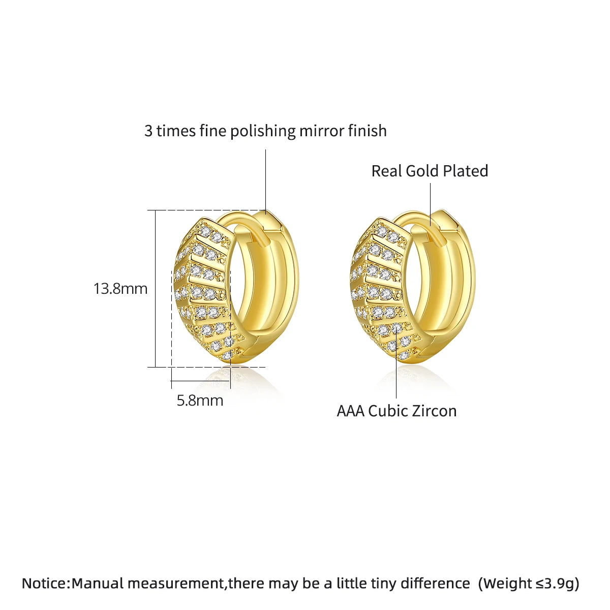 CZCITY Woman Vendor Diamond Golden Hip Hop Chunky Japan 90S Man Dangle Cubic Iced Out Hoop Earring