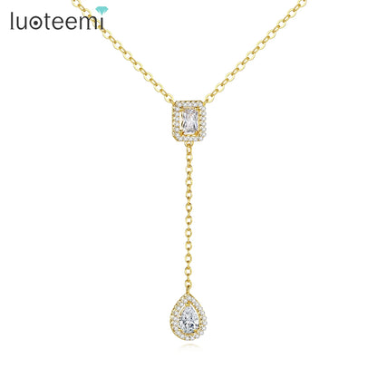 CZCITY Hot Sale CZ Diamond Pendant Necklace 18K Gold Plated Necklace Jewelry for Gifts Party