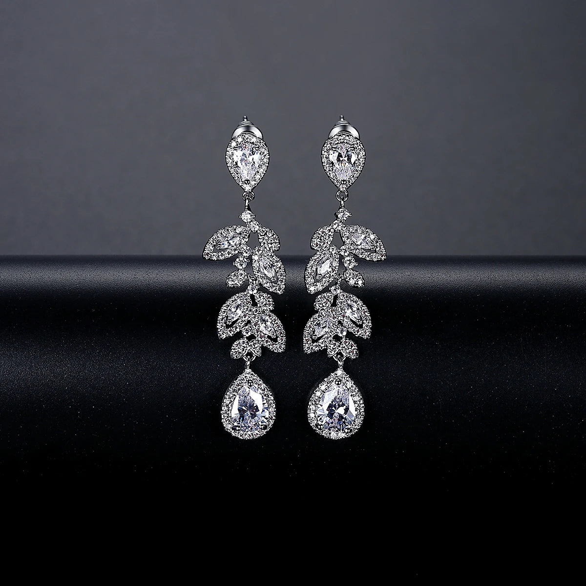 Cubic Zirconia Zircon Drop Woman Statement Fashion  Earing for Wedding Bridal Earring