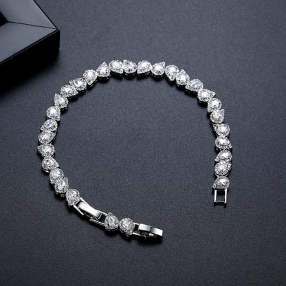 CZCITY New Design Luxury Wedding Bridal Ladies Elegant Bracelet Delicate Cute Girls Hand Bracelets Anniversary Jewelry