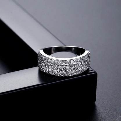 LUOTEEMI Luxury Jewelry Real Gold Plated Fashionable a AA Top Quality Zircon Micro Pave Diamond Wife Wedding Hot Sale Ring